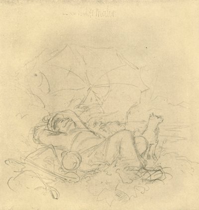 Maisemamaalari I, 1800-luvun puoliväli, loppu, n. 1924. tekijältä Carl Spitzweg