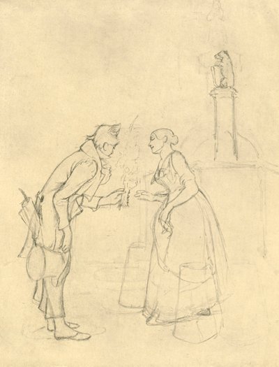 The Shy Suitor, 1800-luvun puoliväli, loppu, n. 1924. tekijältä Carl Spitzweg