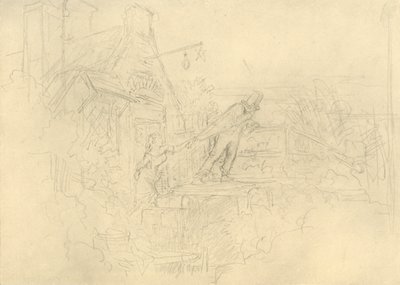 Der Zechpreller, 1800-luvun puoliväli, loppu, n. 1924. tekijältä Carl Spitzweg