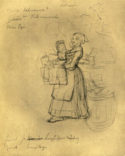 Die Kellnerin, 1800-luvun puoliväli, loppu, n. 1924. tekijältä Carl Spitzweg
