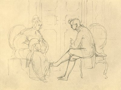 Vakava kysymys, 1800-luvun puoliväli, loppu, n. 1924. tekijältä Carl Spitzweg