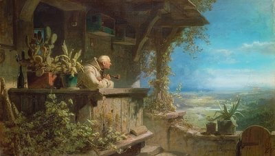 Se palaa. Noin 1860/62 tekijältä Carl Spitzweg
