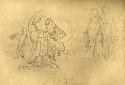 Fremde in Italien, 1800-luvun puolivälissä, vuonna 1924. tekijältä Carl Spitzweg
