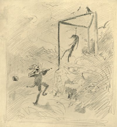 Galgenmusik, 1800-luvun puoliväli, loppu, n. 1924. tekijältä Carl Spitzweg