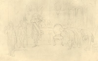 Hänen korkeutensa etuhuoneessa, 1800-luvun puolivälissä, vuonna 1924. tekijältä Carl Spitzweg