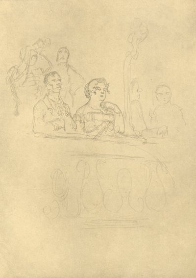 In der Loge, 1800-luvun puoliväli, loppu, n. 1924. tekijältä Carl Spitzweg