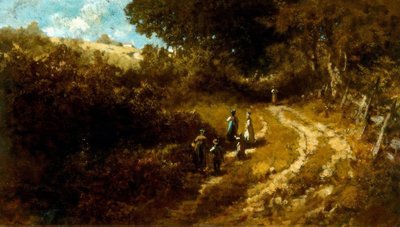 Kirchgang bei Dachau tekijältä Carl Spitzweg
