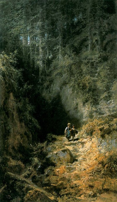Schulkinder im Wald tekijältä Carl Spitzweg