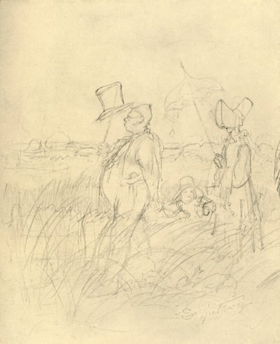 Sonntagsspaziergang, 1800-luvun puoliväli, loppu, n. 1924. tekijältä Carl Spitzweg
