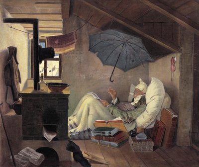 Köyhä runoilija, 1839 tekijältä Carl Spitzweg