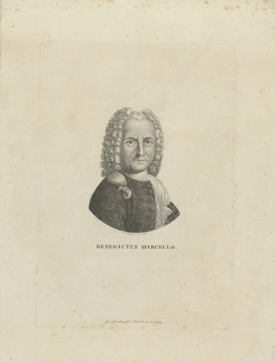 Muotokuva säveltäjä Benedetto Marcellosta 1686-1739 n. 1795. tekijältä Carl Traugott Riedel