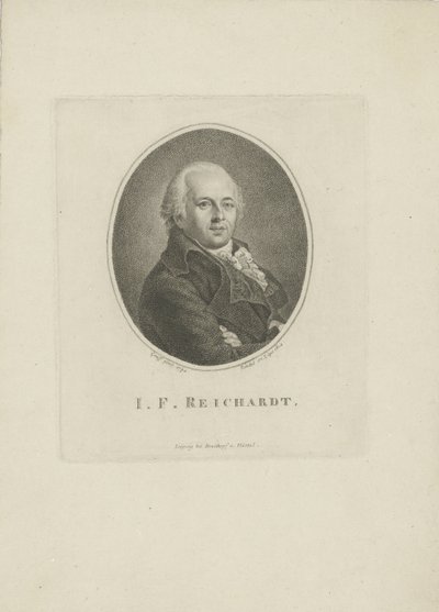 Muotokuva säveltäjä Johann Friedrich Reichardtista 1752-1814, 1814. tekijältä Carl Traugott Riedel