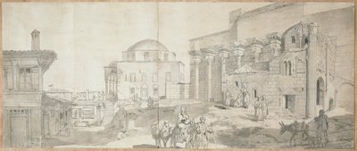 Hadrianuksen kirjasto ja Suuri moskeija Ateenassa tekijältä Carl Wilhelm Freiherr von Heideck