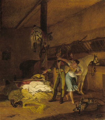 Chevauxleger flirttailee piikalle tekijältä Carl Wilhelm Freiherr von Heideck