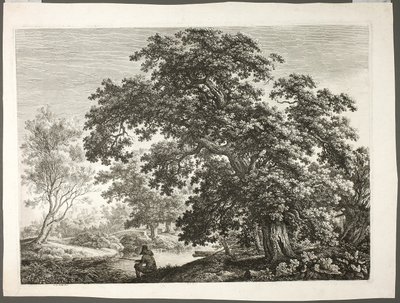 Kalastaja metsäisessä maisemassa tekijältä Carl Wilhelm Kolbe the elder