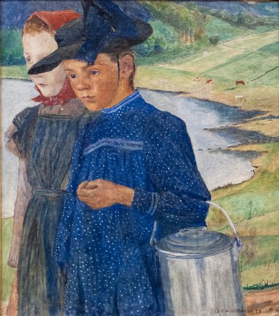 Kaksi tyttöä tien päällä tekijältä Carl Wilhelm Wilhelmson