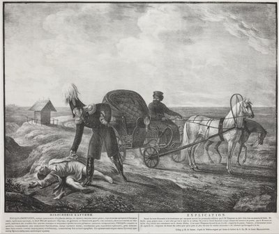 Keisari Aleksanteri I auttaa apua tarvitsevaa henkilöä, 1820. tekijältä Carl von Hampeln