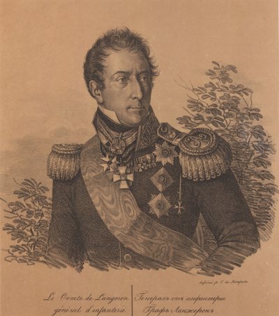 Muotokuva kreivi Alexandre Andrault de Langeronista 1763-1831, 1820. tekijältä Carl von Hampeln
