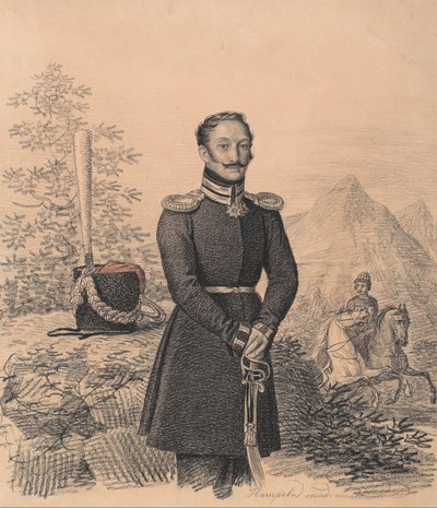Fjodor Aleksandrovitš Bekovich-Cherkasskyn muotokuva 1791-1833, 1822. tekijältä Carl von Hampeln