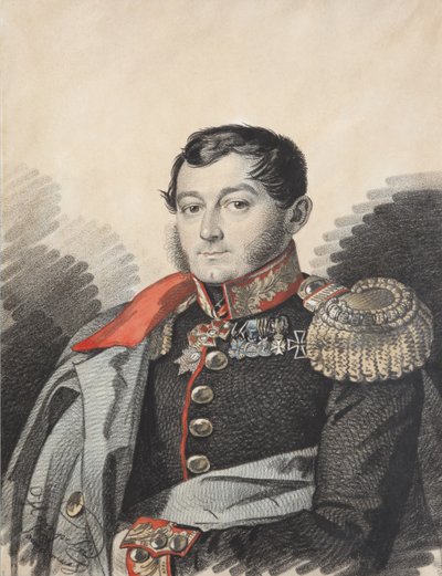 Pjotr Nikolajevitš Jermolovin muotokuva 1787-1844, 1820-luku. tekijältä Carl von Hampeln