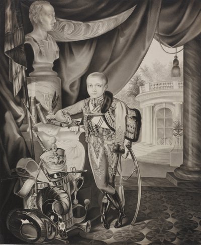Kruununprinssi Aleksanteri Nikolajevitšin muotokuva 1818-1881, 1827. tekijältä Carl von Hampeln
