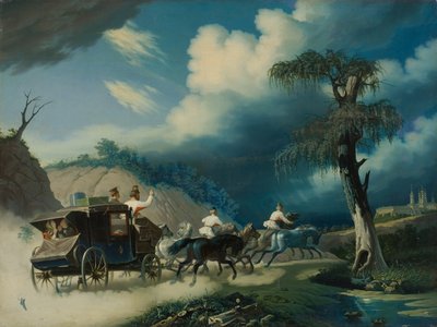 Troikka ukkosmyrskyn aikana, 1830-luku. tekijältä Carl von Hampeln