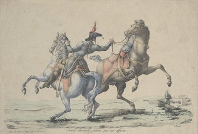 Upseerin ohjaama ratsastettu hevonen, 1770-1836. tekijältä Carle Vernet