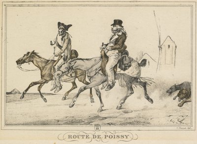 Arkielämän kohtauksia, teitä ja polkuja: Road to Poissy..., 1816. tekijältä Carle Vernet
