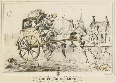 Arkielämän kohtauksia, teitä ja polkuja: Tie Saint-Cloudiin..., 1816. tekijältä Carle Vernet