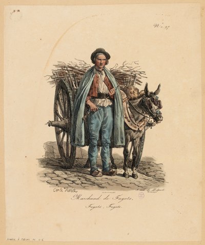 Les Cris de Paris -elokuvasta peräisin oleva hintti-kauppias. tekijältä Carle Vernet