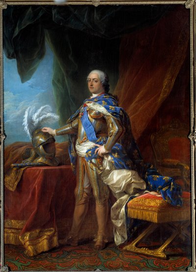 Muotokuva Ranskan kuninkaan Ludvig XV:n (1710 - 1774) jalassa. Carle Van Loon (1705 - 1765) työpajan maalaus tekijältä Carle van (studio of) Loo