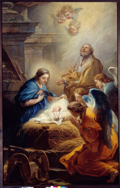 Carle van Loon (1705-1765) maalaus Enkelien palvonta 1751 Brest, Kuvataidemuseo tekijältä Carle van Loo