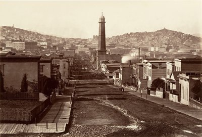 First Street, San Francisco, 1864, painettu n. 1876. tekijältä Carleton Emmons Watkins