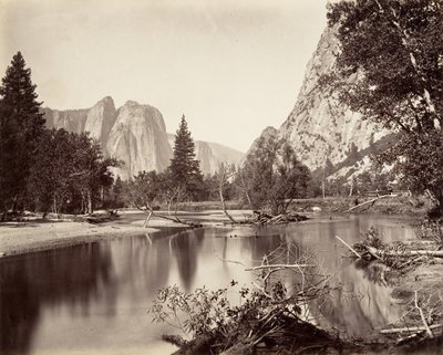 Katse alas Yosemiten laaksoon, n. 1872, painettu n. 1876. tekijältä Carleton Emmons Watkins