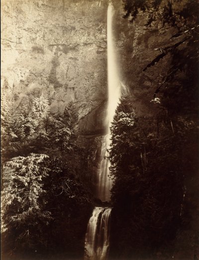Multnomah Falls Cascade, Columbia River, 1867. tekijältä Carleton Emmons Watkins