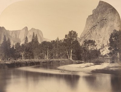 River View, Down the Valley, Cathedral Rock vasemmalla, 1861, Yosemite. tekijältä Carleton Emmons Watkins