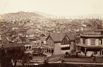San Francisco, Rincon Hill, 1864, painettu n. 1876. tekijältä Carleton Emmons Watkins