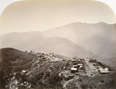 Kaupunki kukkulalla, New Almaden, 1863. tekijältä Carleton Emmons Watkins