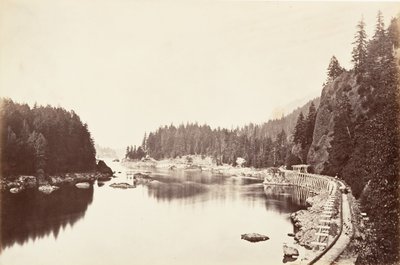 Tooth Bridge, Oregon, 1867, painettu n. 1876. tekijältä Carleton Emmons Watkins