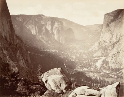 Yosemiten laakso Union Pointista, n. 1872, painettu n. 1876. tekijältä Carleton Emmons Watkins