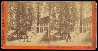 Ryhmä Glacier Pointissa, Yosemite tekijältä Carleton Watkins