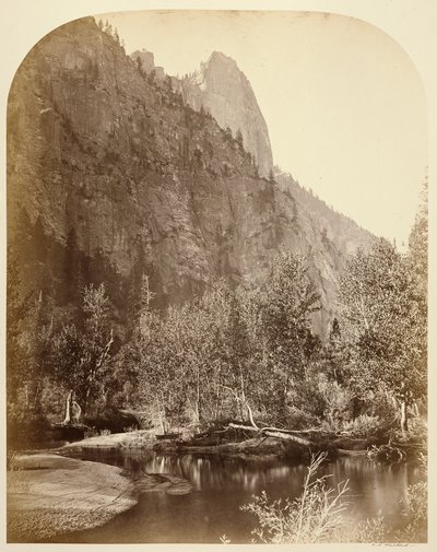 Sentinel (näkymä alas laaksoon) 3270 ft. Yo Semite. tekijältä Carleton Watkins