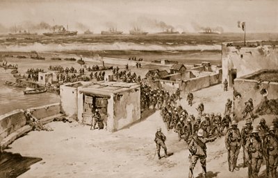 Italian joukot laskeutuvat Benghazin pommituksen jälkeen tekijältä Carlo Ademollo