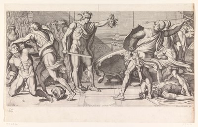 Phineus ja hänen seuraajansa muuttuivat kiveksi Maalauksia Palazzo Farnesessa Roomassa (sarjan nimi) Galeria nel Palazzo Farnese in Roma (sarjan nimi) tekijältä Carlo Cesio