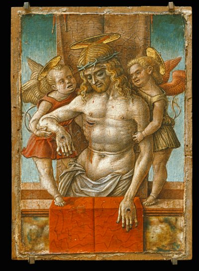 Kuollut Kristus kahden enkelin tukemana ... tekijältä Carlo Crivelli