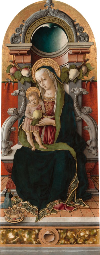 Madonna ja lapsi valtaistuivat lahjoittajan kanssa tekijältä Carlo Crivelli
