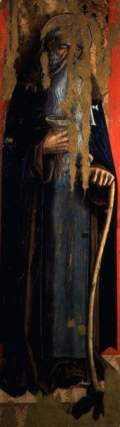 Anthony Abbot, laakson Castellanon toisen triptykyn vasen paneeli (tempera paneelilla) tekijältä Carlo Crivelli