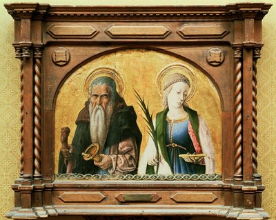 Pyhä Antonius erakko ja Pyhä Lucy, noin 1470 (tempera laudalle). tekijältä Carlo Crivelli