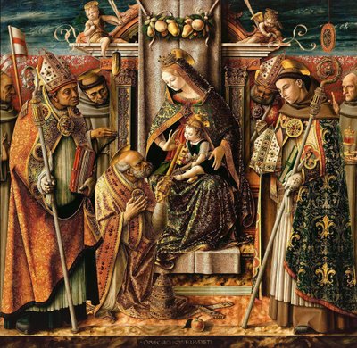 Avainten toimitus, c. 1490 tekijältä Carlo Crivelli
