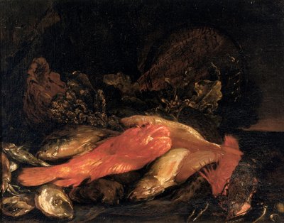 Kalaa ja ostereita tekijältä Carlo Dolci